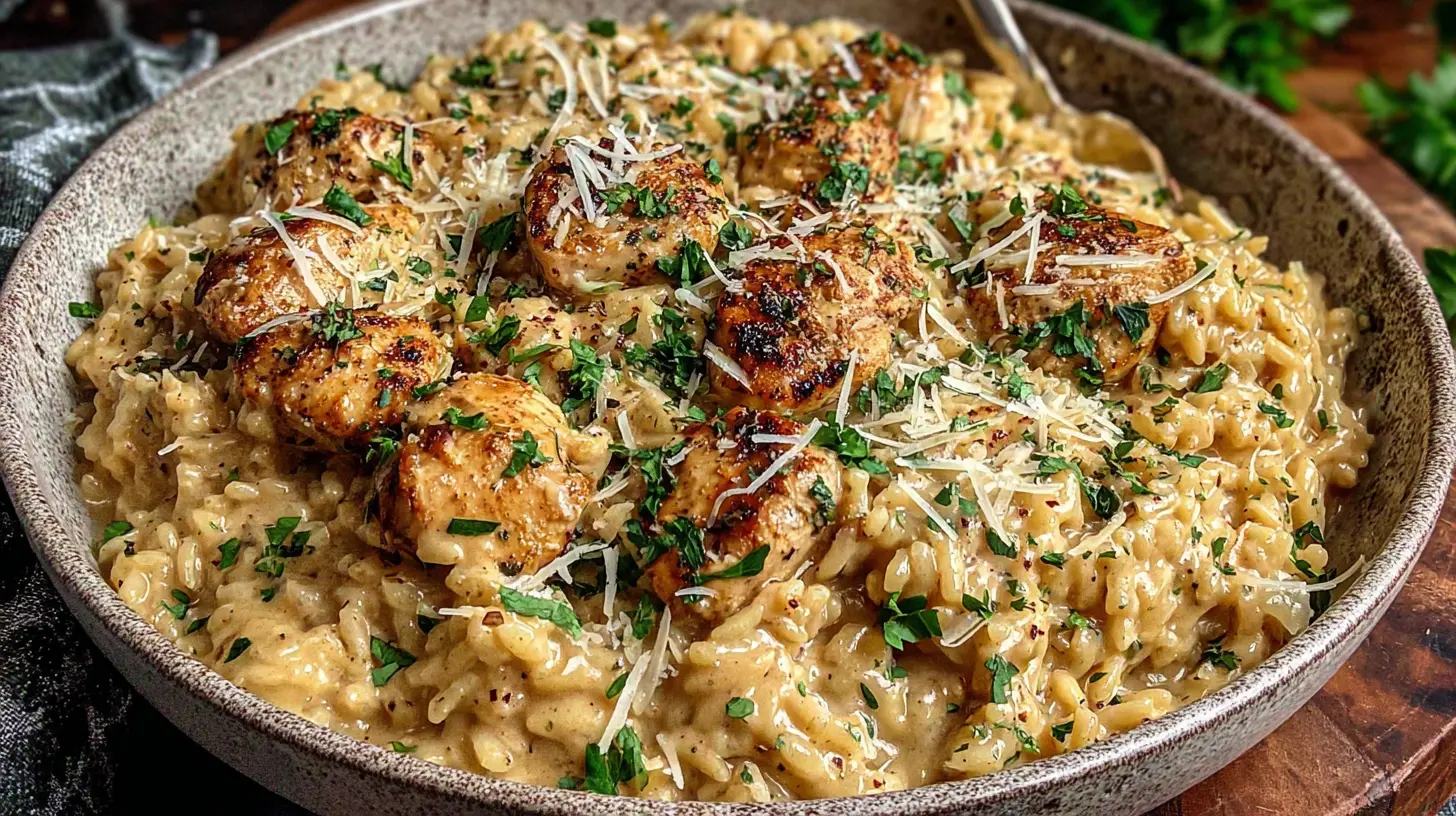 Creamy Cajun Chicken Rice final presentation