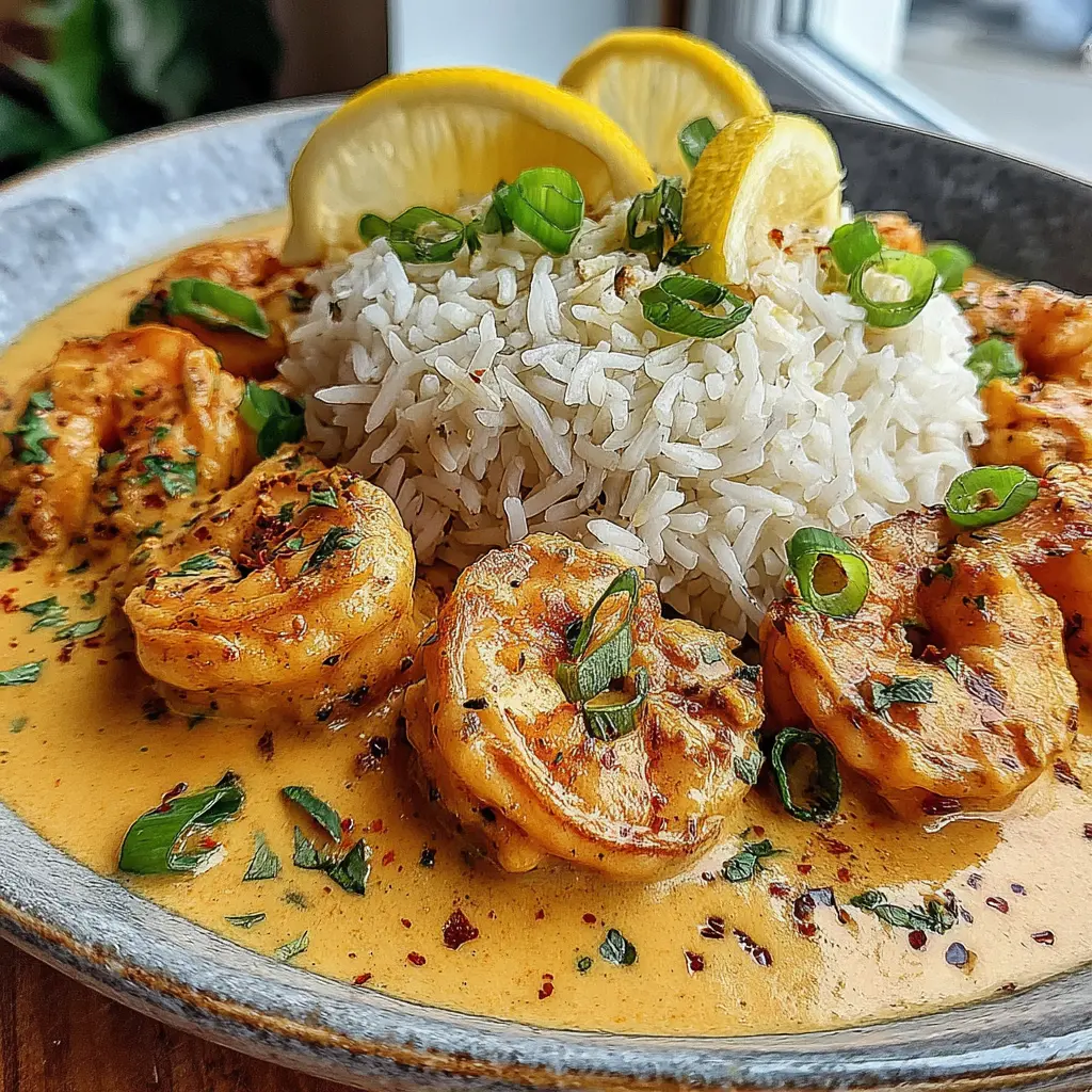 Creamy Cajun Shrimp Rice final presentation