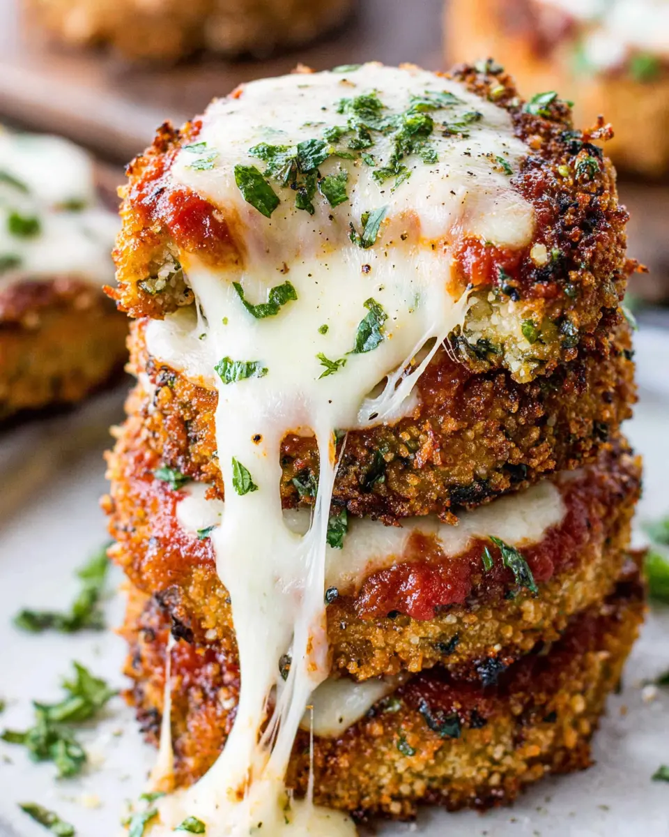 Eggplant Parmesan Stack close up