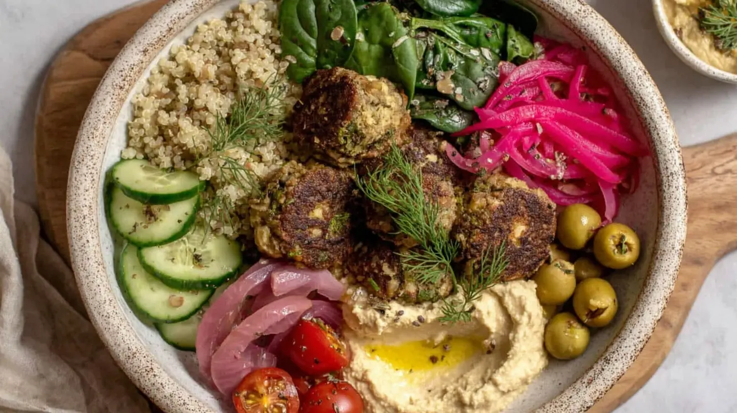 Greek Veggie Hummus Bowl final presentation