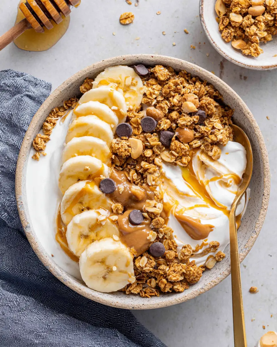 Greek Yogurt Banana Bowl close up