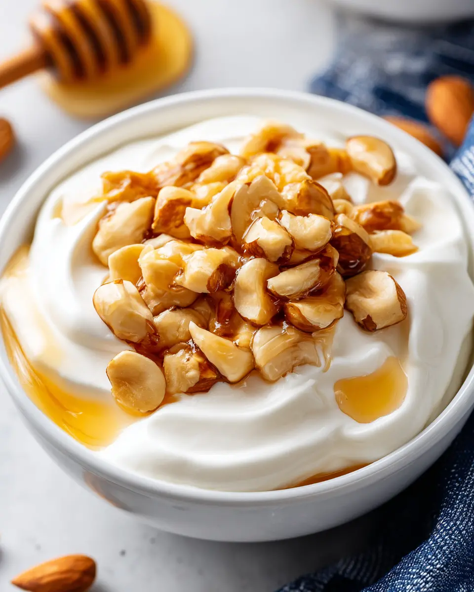 Greek Yogurt Honey Fruit Bowl close up