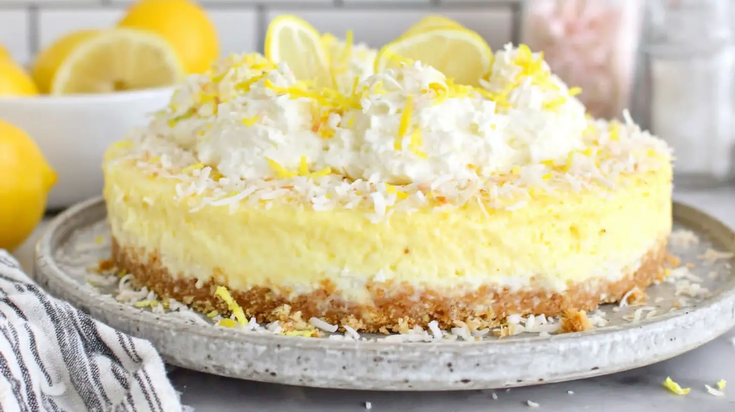 Lemon Coconut Cream Cake final presentation