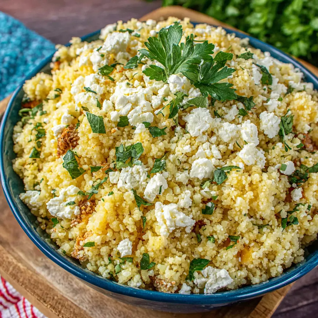 Mediterranean Tuna Couscous Bowl close up