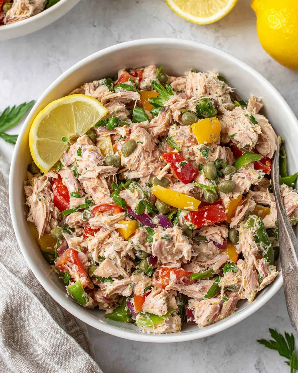 Mediterranean Tuna Salad Bowl close up