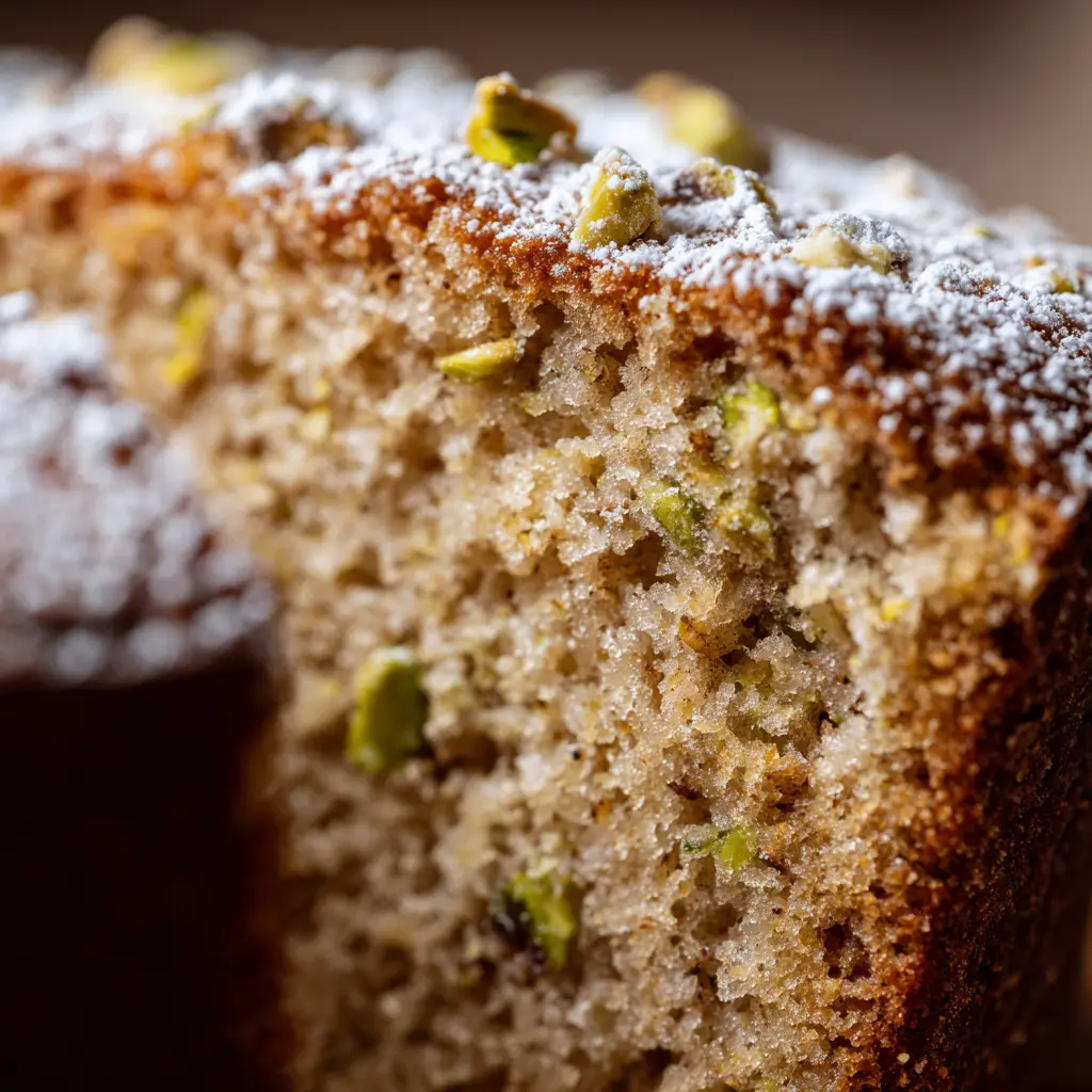 Pistachio Rose Cake close up