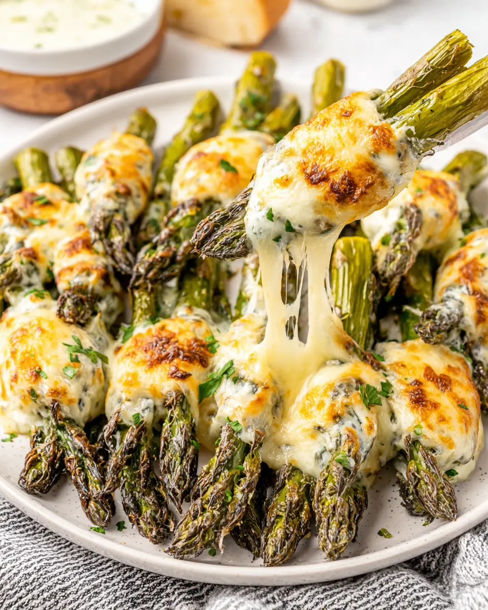 Roasted Garlic Asparagus Bites close up