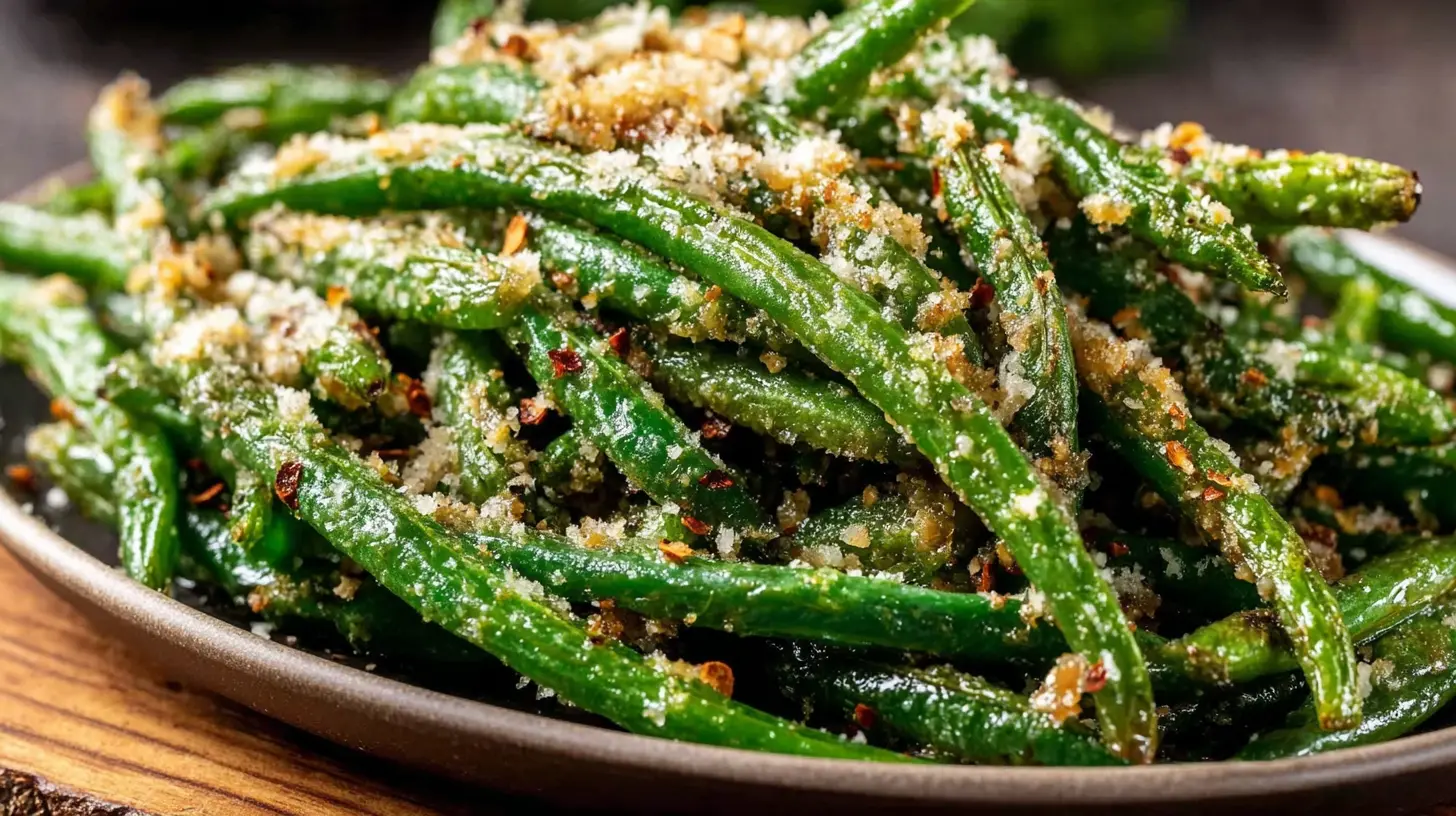 Roasted Garlic Green Beans final presentation