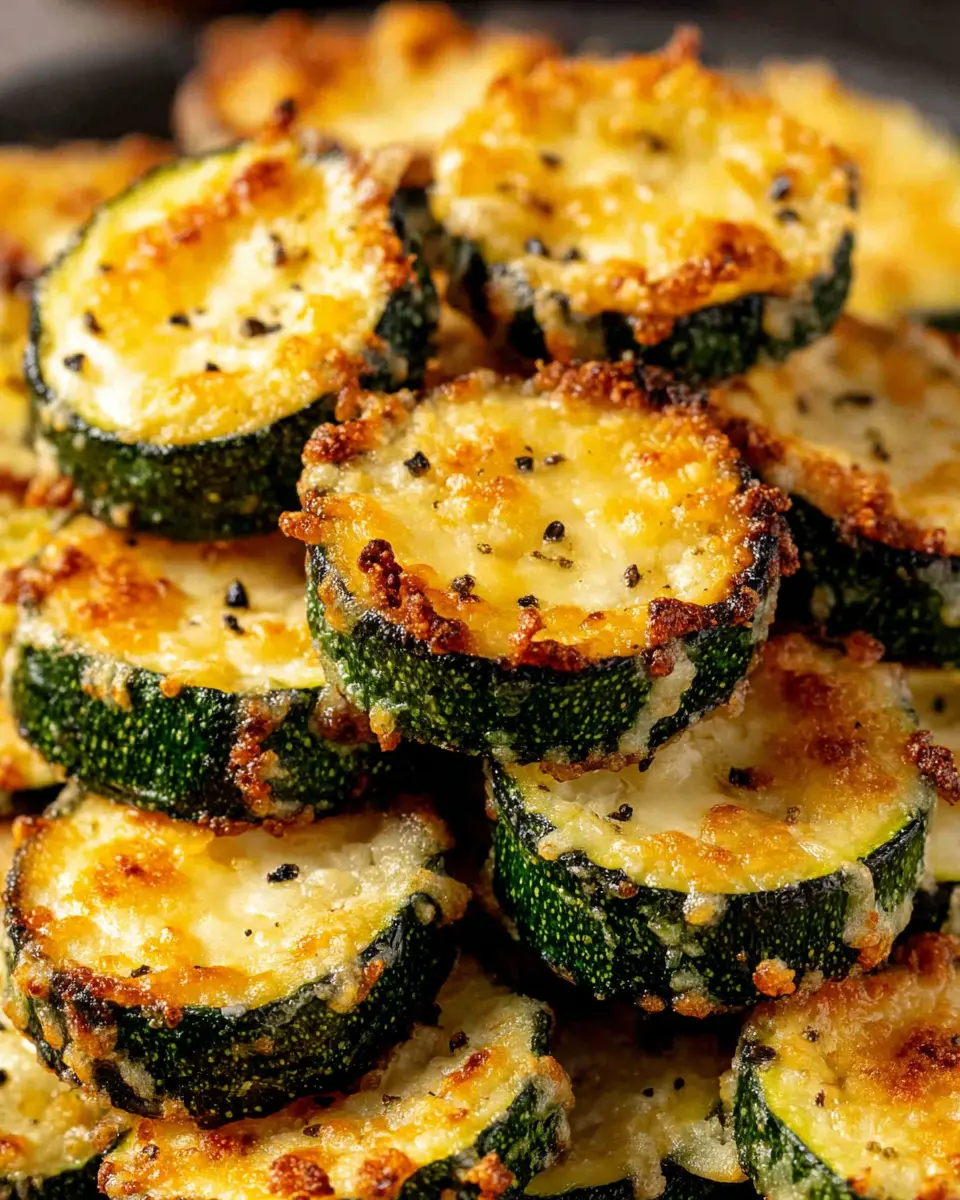 Roasted Parmesan Zucchini Bites close up