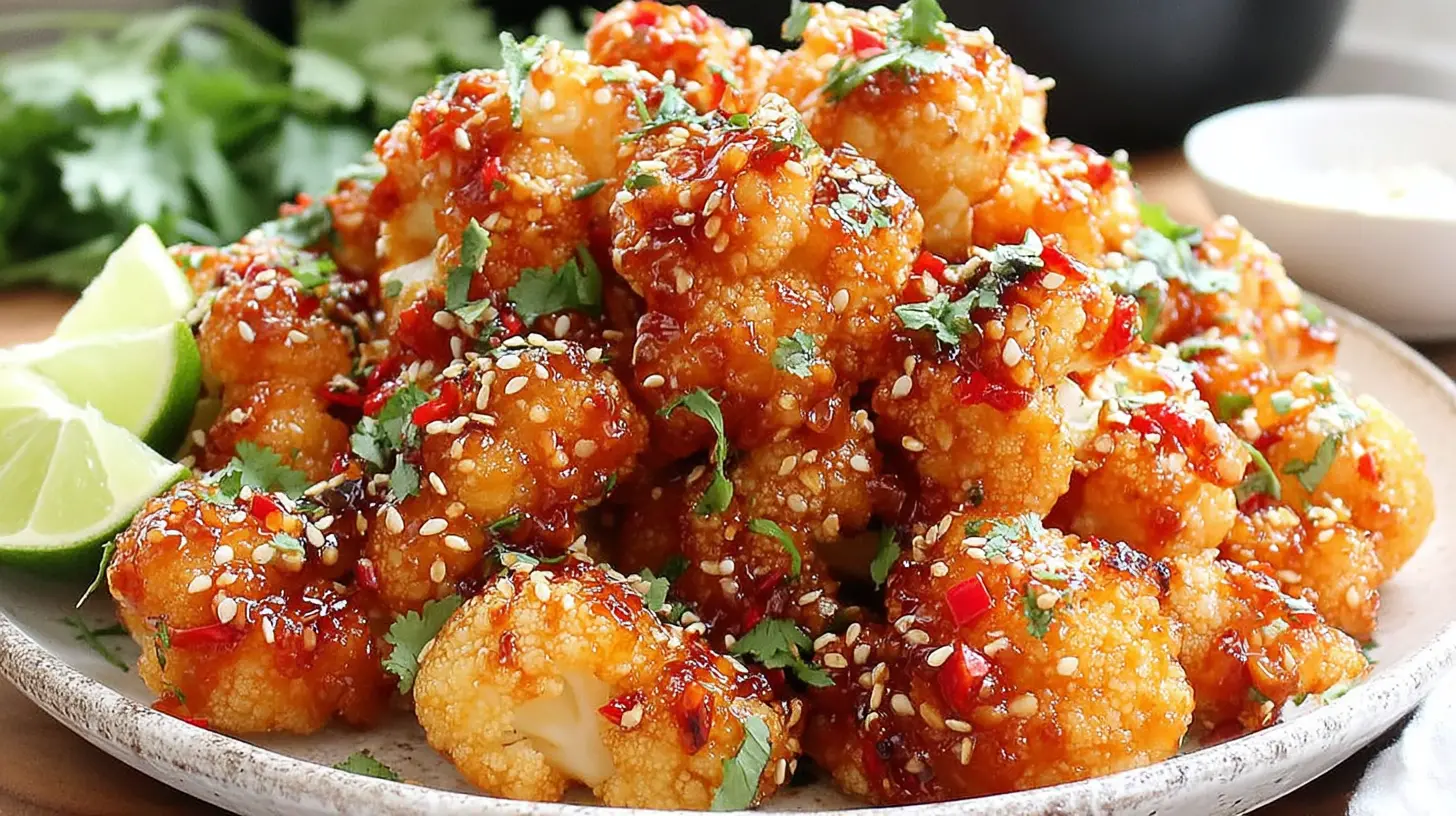 Roasted Sweet Chili Cauliflower final presentation