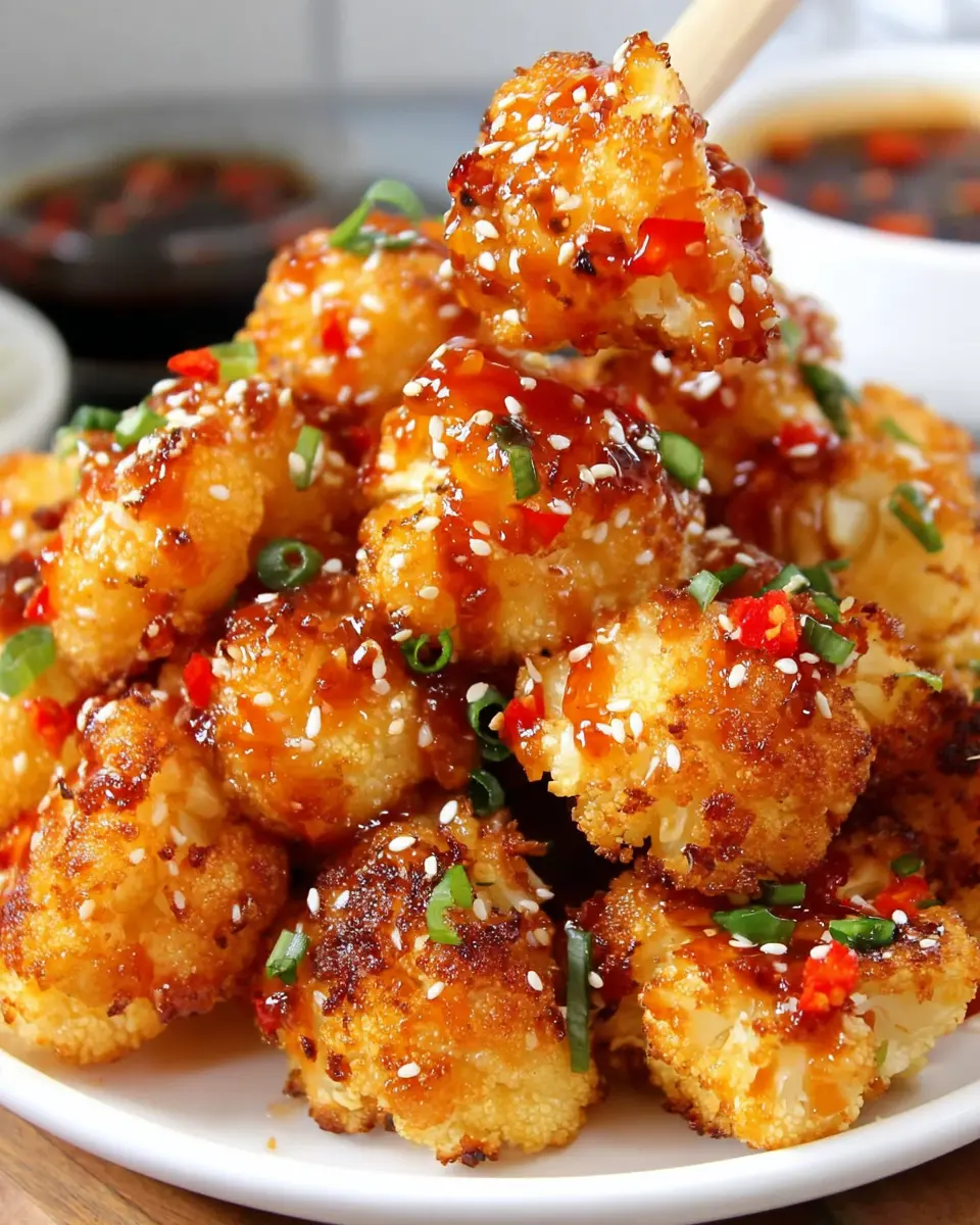Roasted Sweet Chili Cauliflower close up