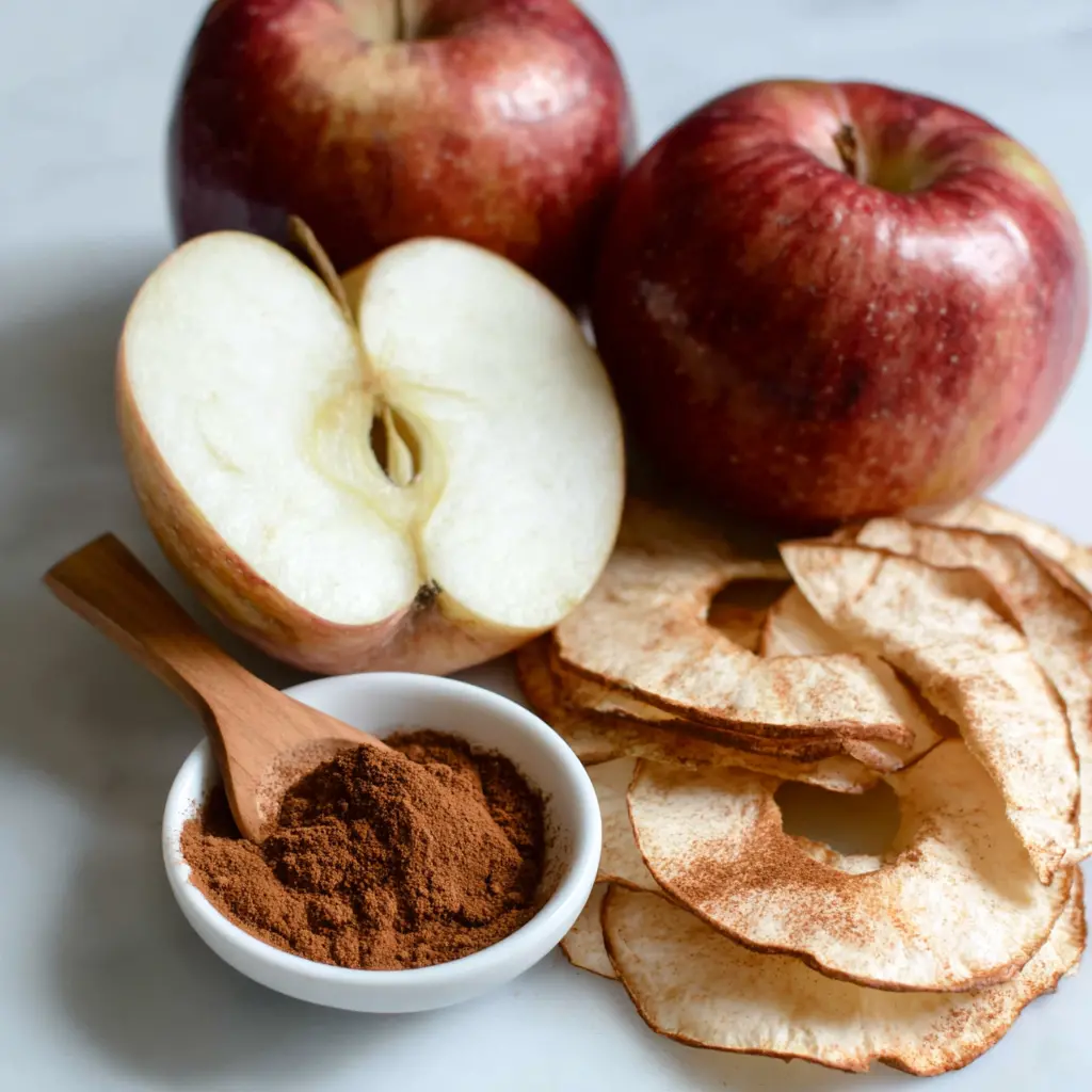 air fryer apple chips - main ingredients
