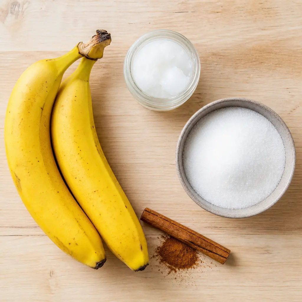 air fryer banana chips - main ingredients