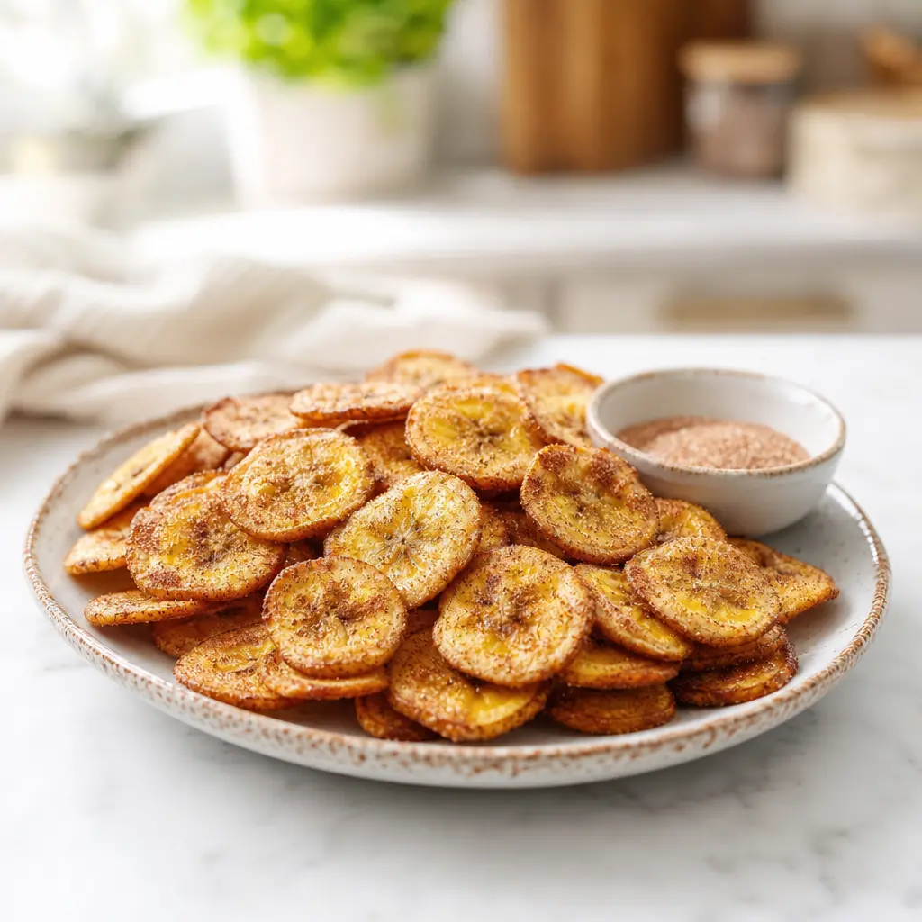 air fryer banana chips - final presentation