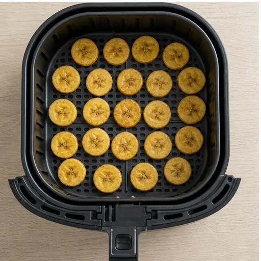 Step 3: Arranging slices in a single layer in the air fryer basket