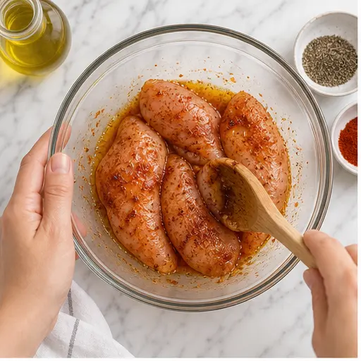 Step 1: Season the chicken fillets