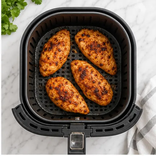 Step 2: Air fry the seasoned chicken