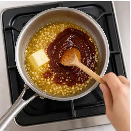 Step 3: Make the garlic butter honey sauce