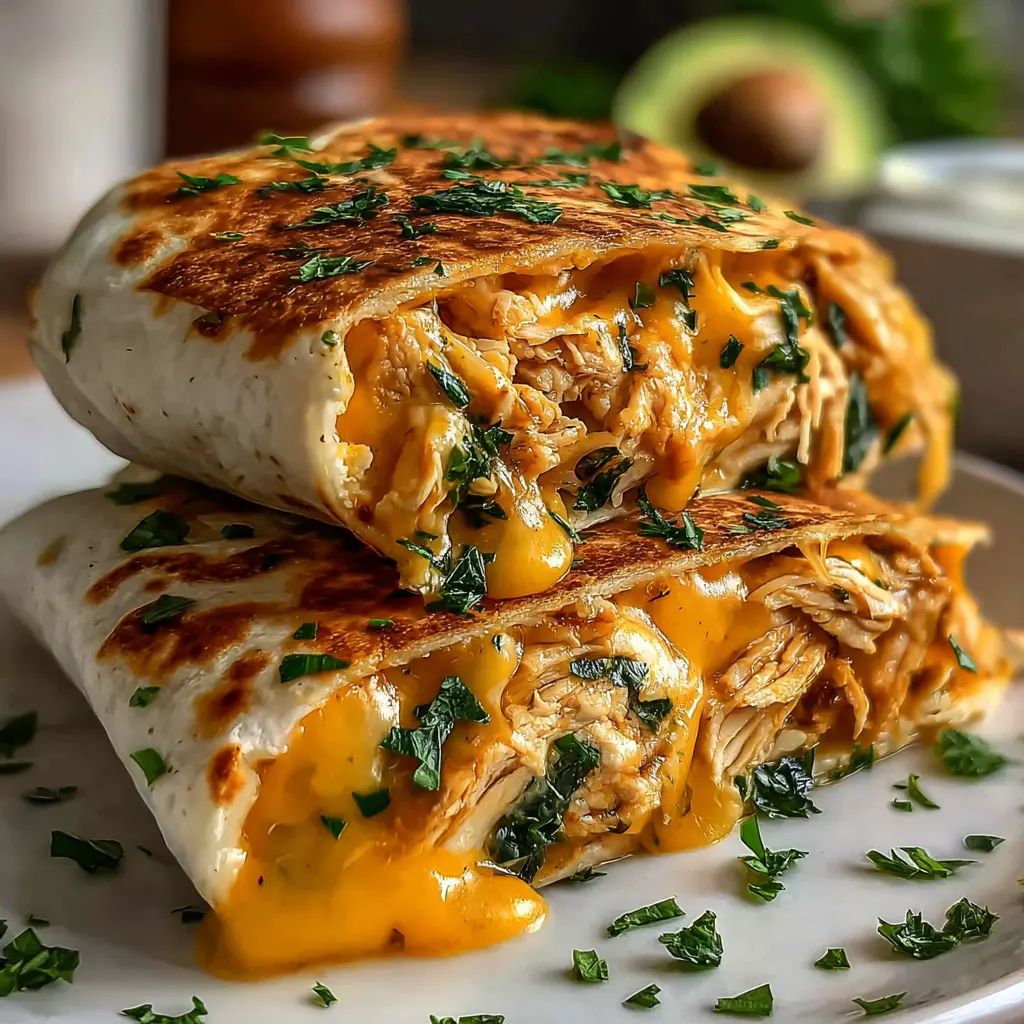air fryer chicken garlic wrap - final presentation
