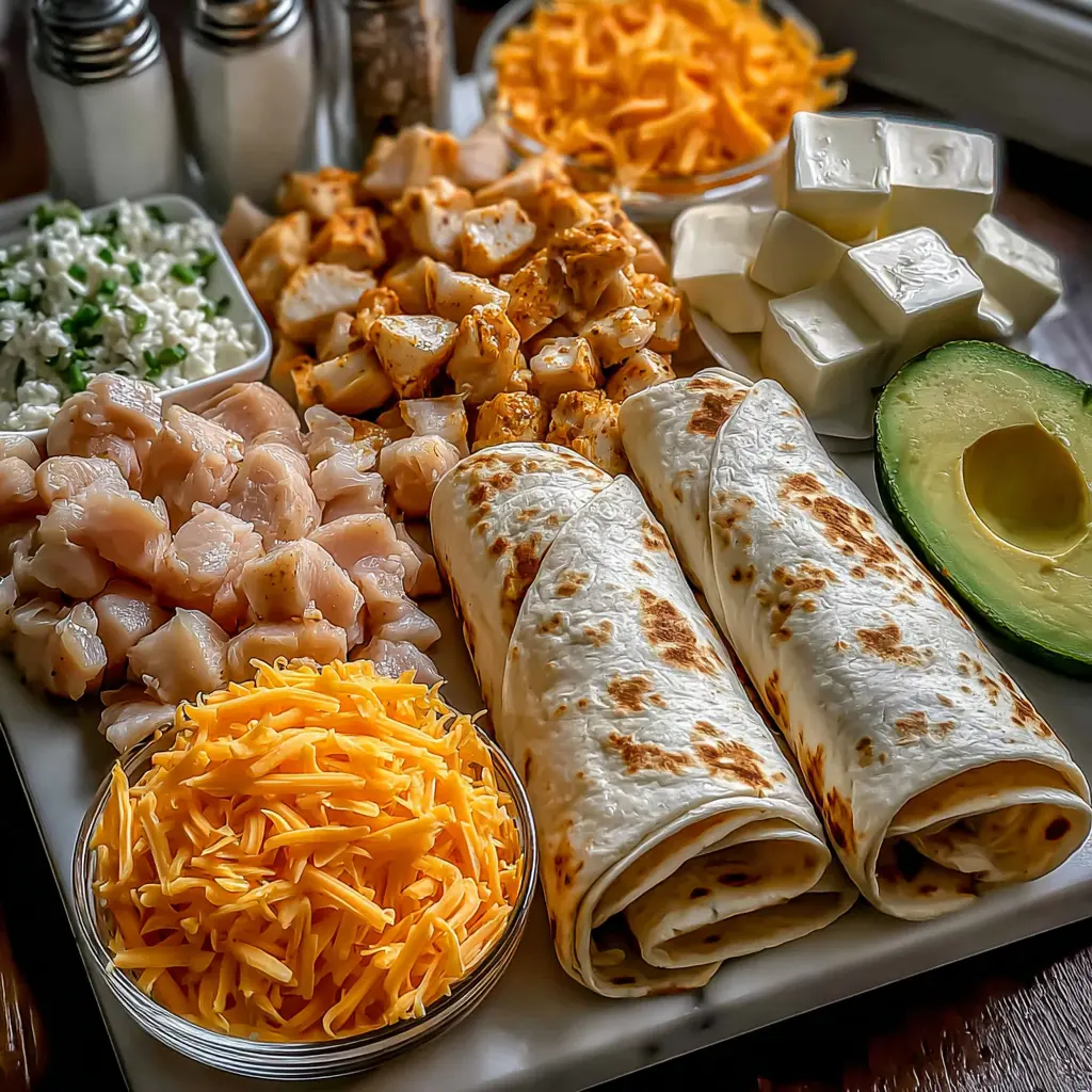 air fryer chicken garlic wrap - main ingredients