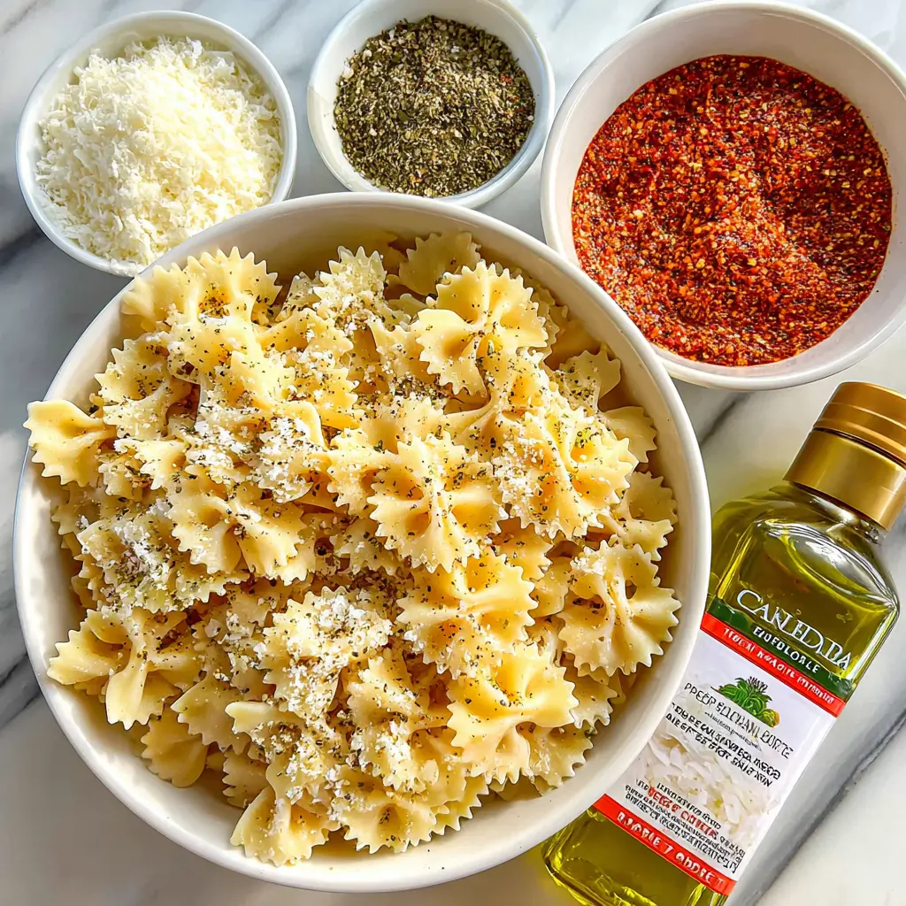 baked feta pasta chips - main ingredients