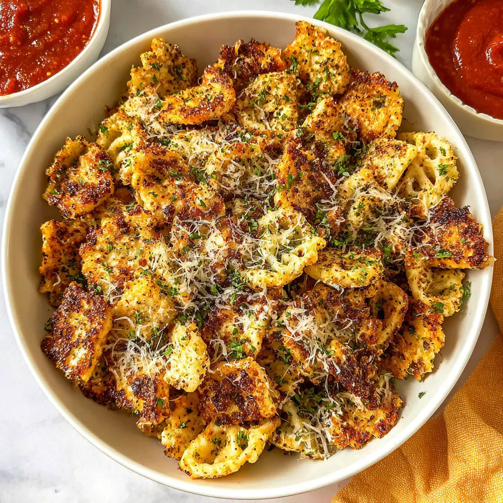baked feta pasta chips - final presentation