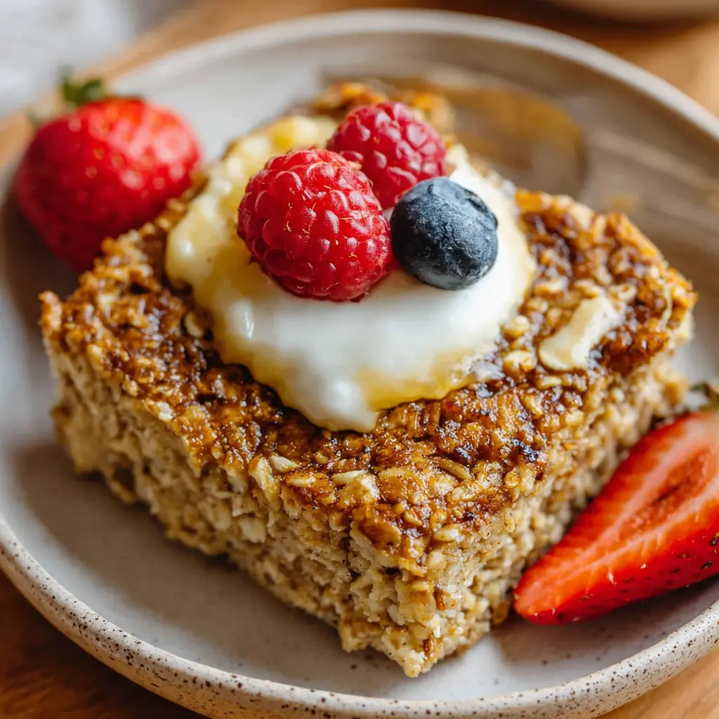 baked oatmeal protein squares - final presentation