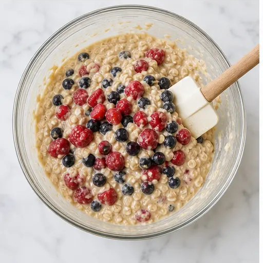 Step 3: Gently fold in mixed berries