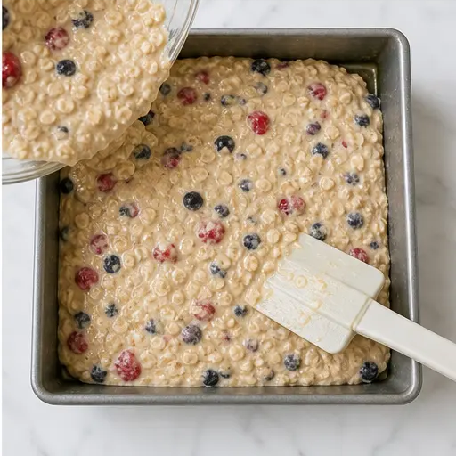 Step 4: Pour batter into prepared baking pan