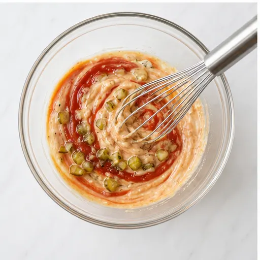 Step 3: Whisking together Big Mac sauce ingredients