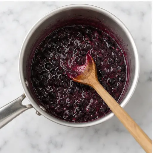 Step 3: Cooking the blueberry compote on the stovetop