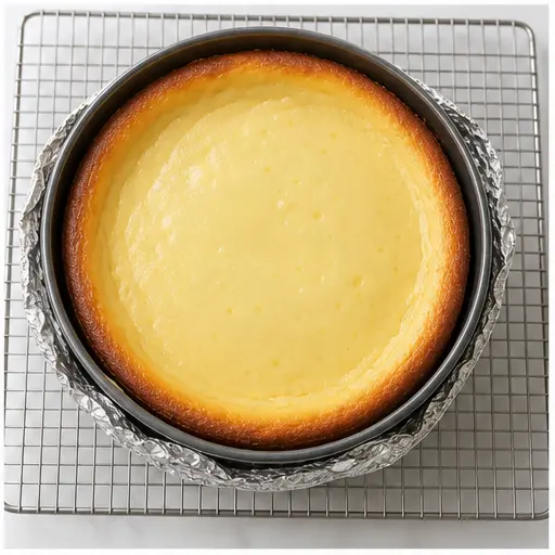 Step 4: Cooling cheesecake after water bath baking