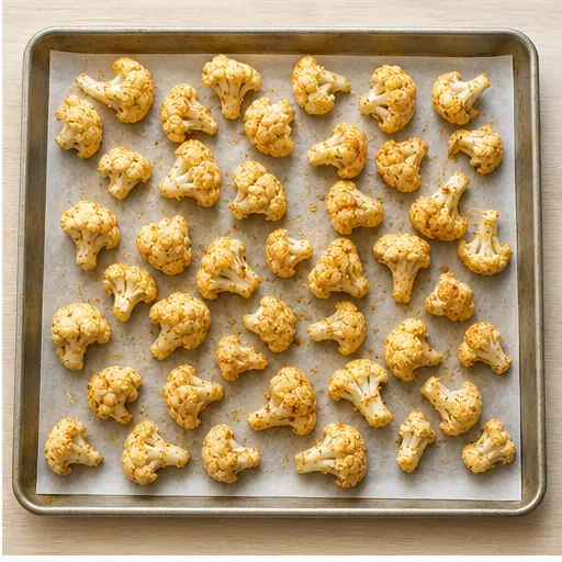 Step 2: Roast cauliflower on baking sheet