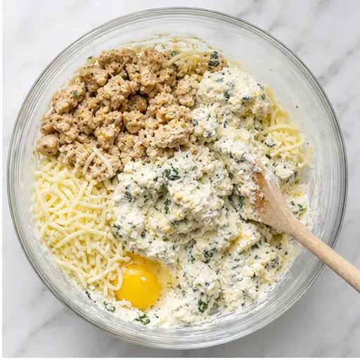 Step 2: Mixing ricotta cheese filling