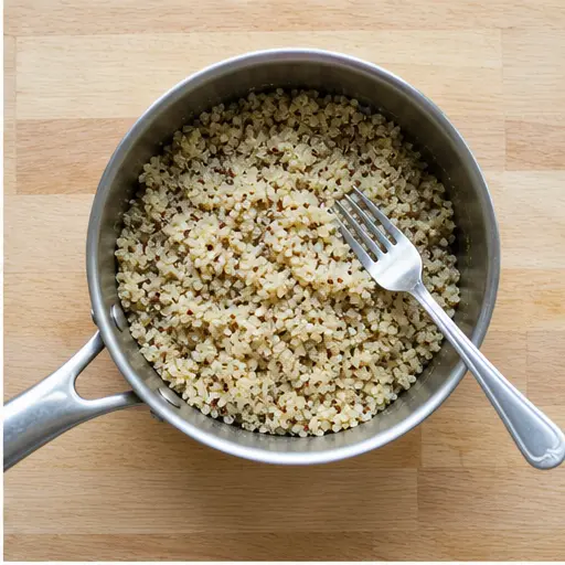 Step 2: Fluffing the perfectly cooked quinoa