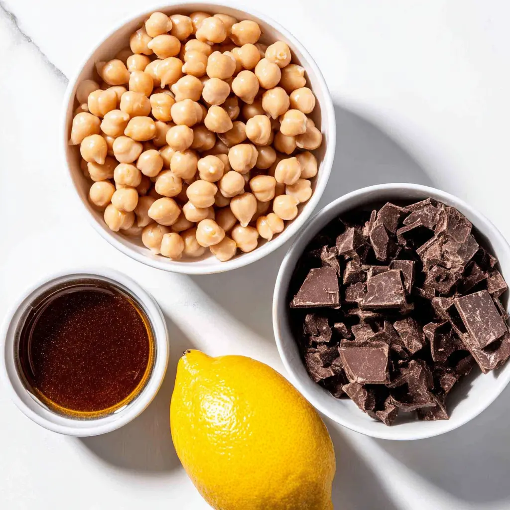 chickpea chocolate dessert bowl - main ingredients
