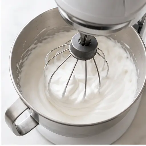 Step 2: Whipping aquafaba to stiff peaks