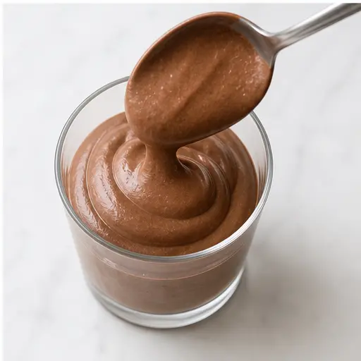 Step 4: Folding chocolate into whipped aquafaba