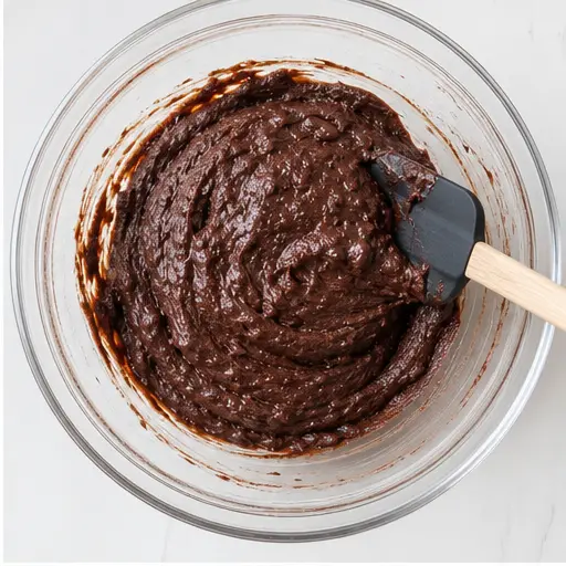 Step 2: Mixing the batter until thick and fudgy