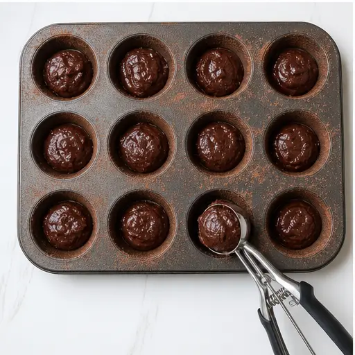 Step 3: Filling the muffin cups with batter