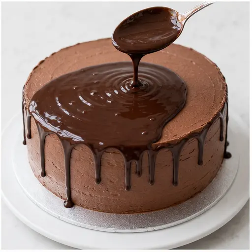 Step 4: Pouring the glossy chocolate drip