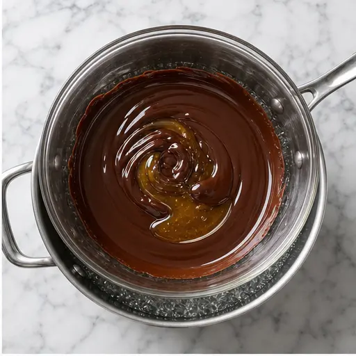 Step 2: Melting chocolate orange bar with syrup