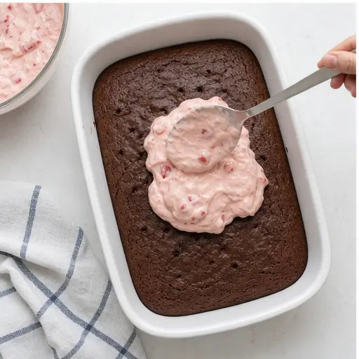Step 3: Layering the filling over the partially baked cake