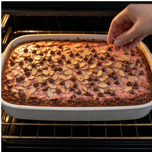 Step 4: Sprinkling the chocolate crunch topping