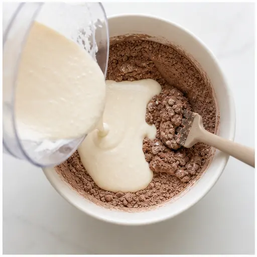 Step 3: Combine wet and dry mixtures