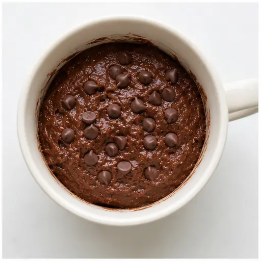 Step 4: Pour batter into mug and top with chocolate chips