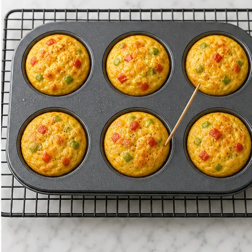Step 4: Checking baked egg bites for doneness