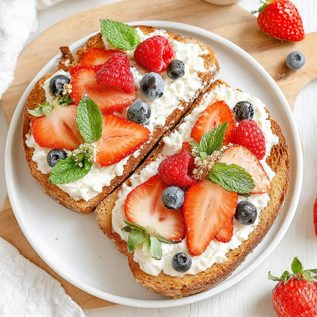 cottage cheese fruit toast - final presentation