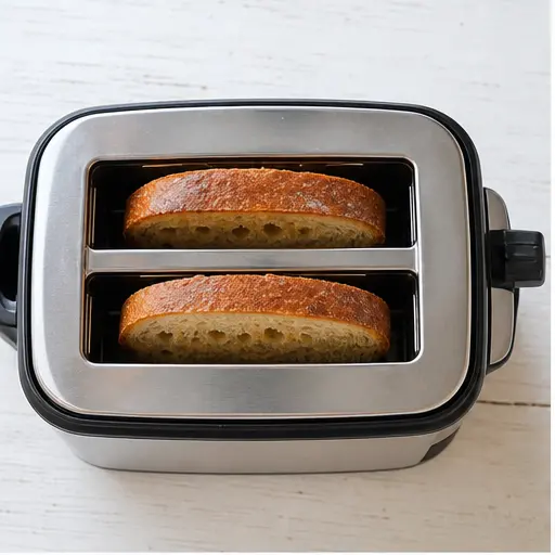 Step 1: Toasting sourdough bread until golden