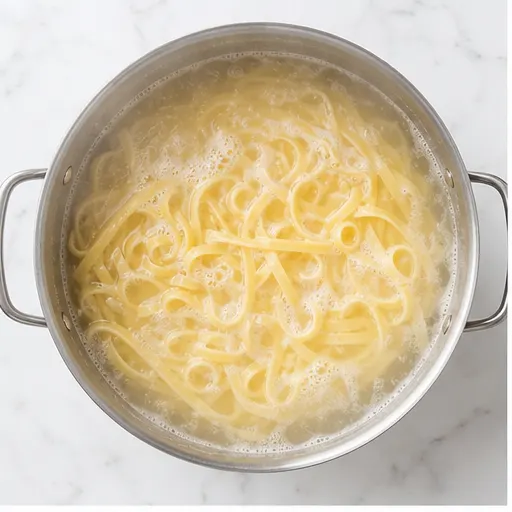 Step 1: Boiling fettuccine pasta